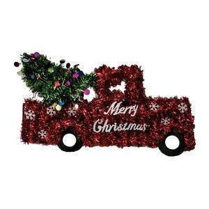 Farm Truck Christmas Hanging Decor Red Green Christmas Tree Holiday Cheer